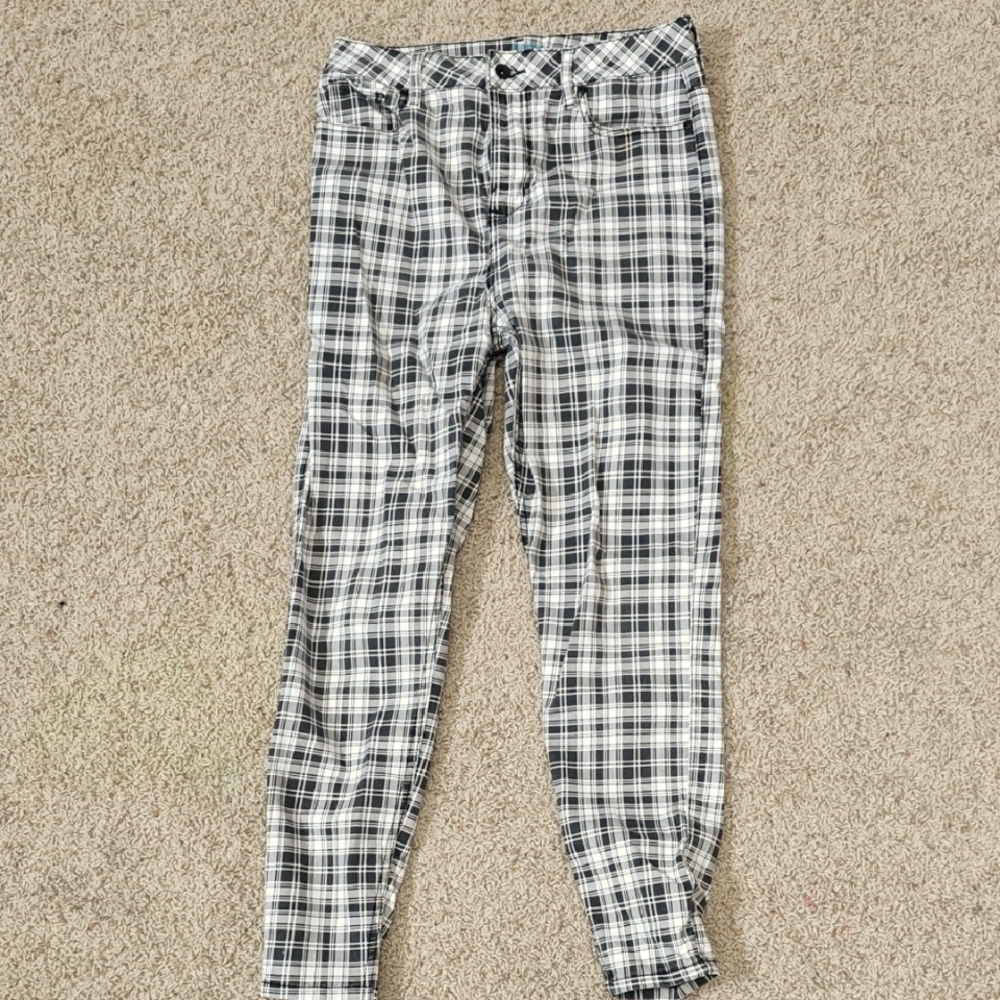 Plaid Black and White Jeans